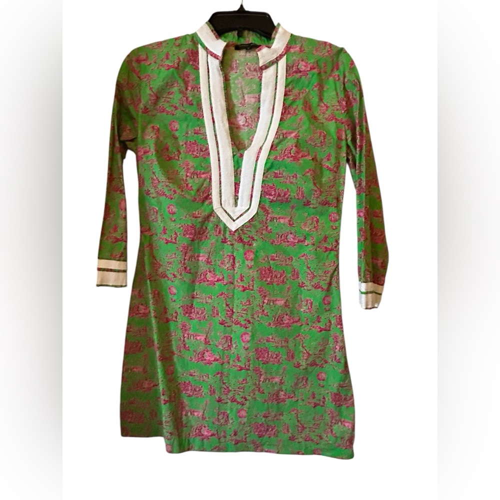 Lauren Gold Women’s Tunic Dress Size 4 Green & Pink Anthropologie
